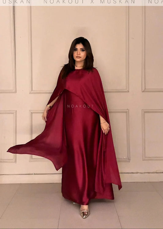 Cape Shawl & Dress Two Piece Set