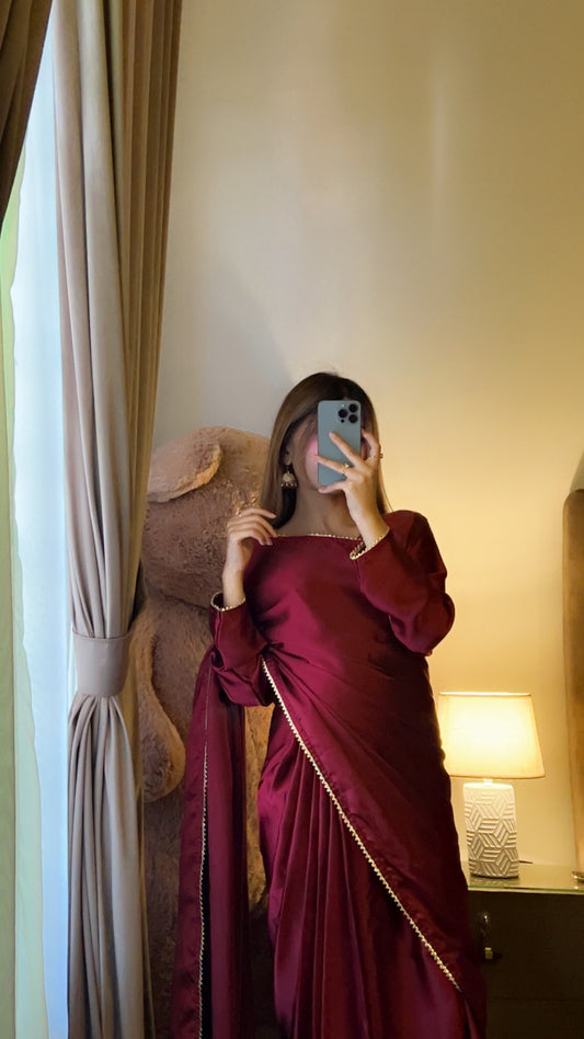 Shama-e-Husn Shamose Silk Saree Stitched