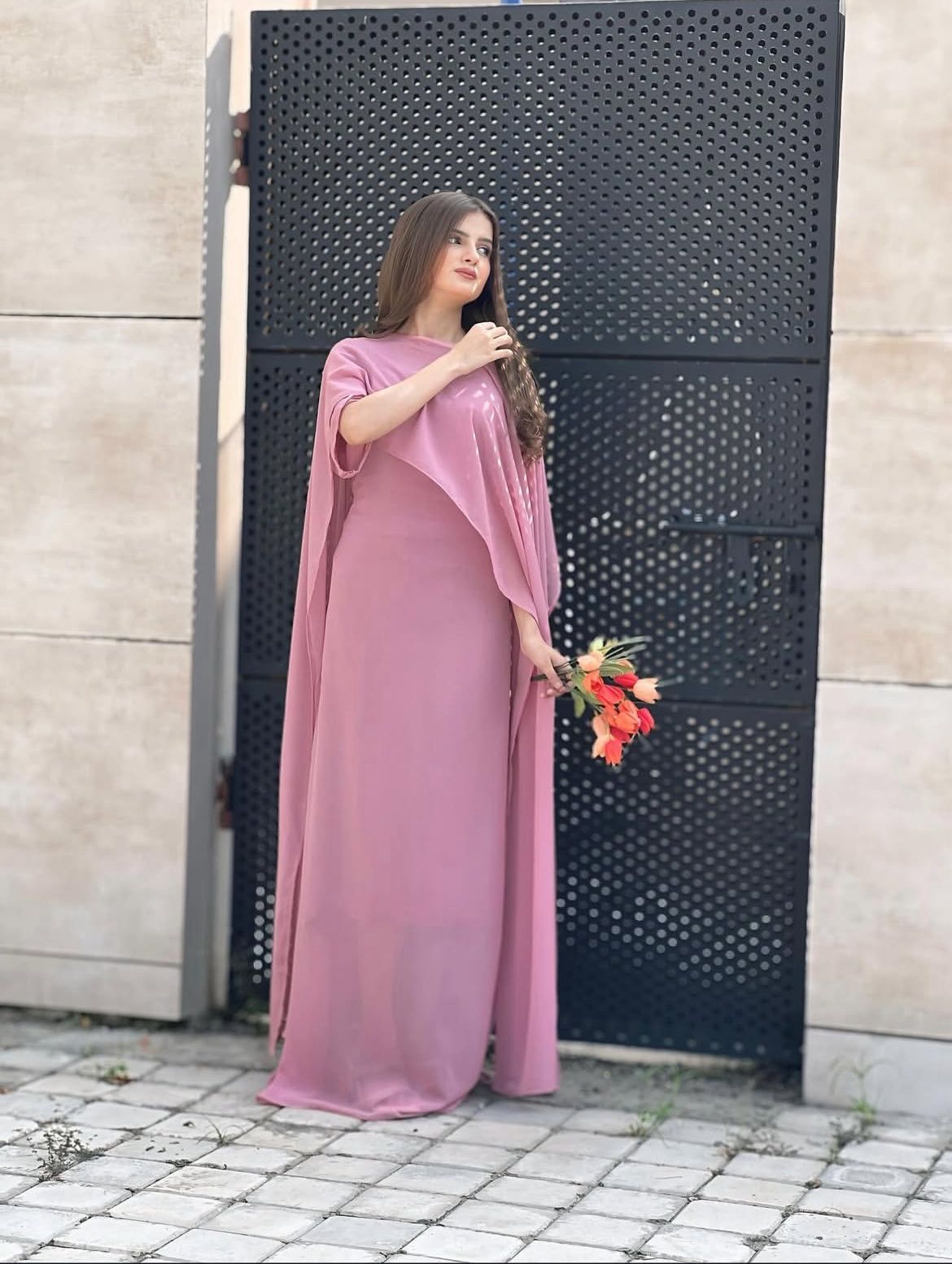 Cap Shawl Maxi – Chiffon 2PCs