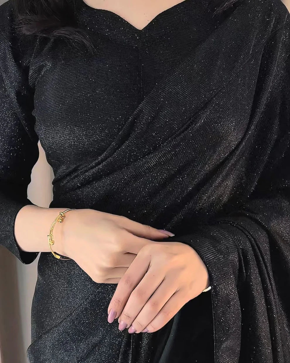 Midnight Moonlight Saree ( Stitched )