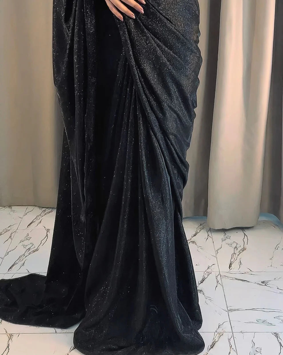 Midnight Moonlight Saree ( Stitched )