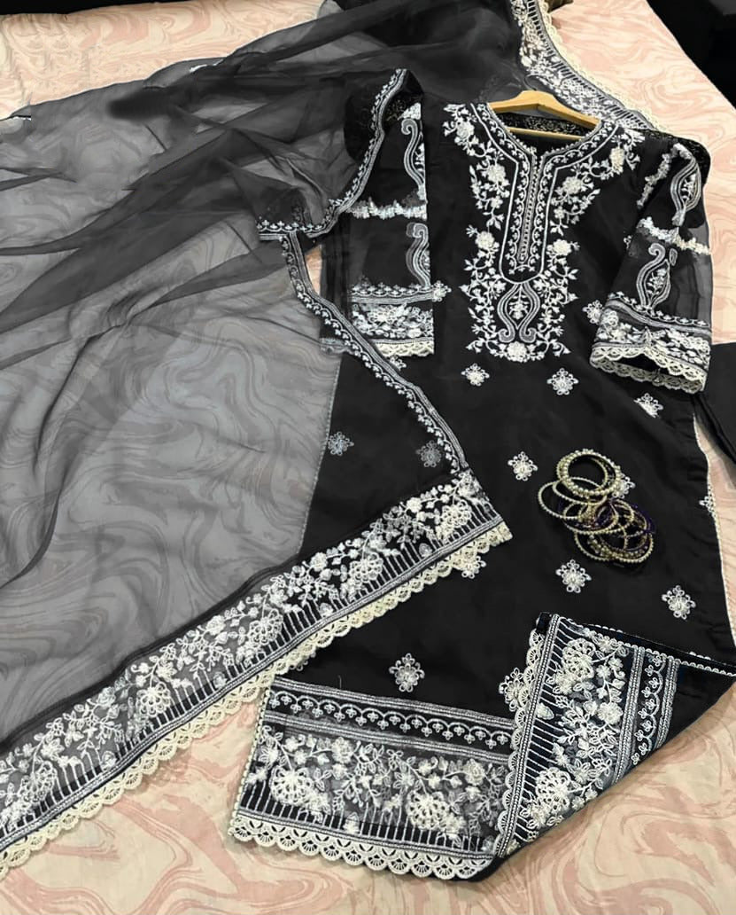 EID 2026 ARRIVAL – Zhilaksha Pk (3-Piece Embroidered Organza Suit)