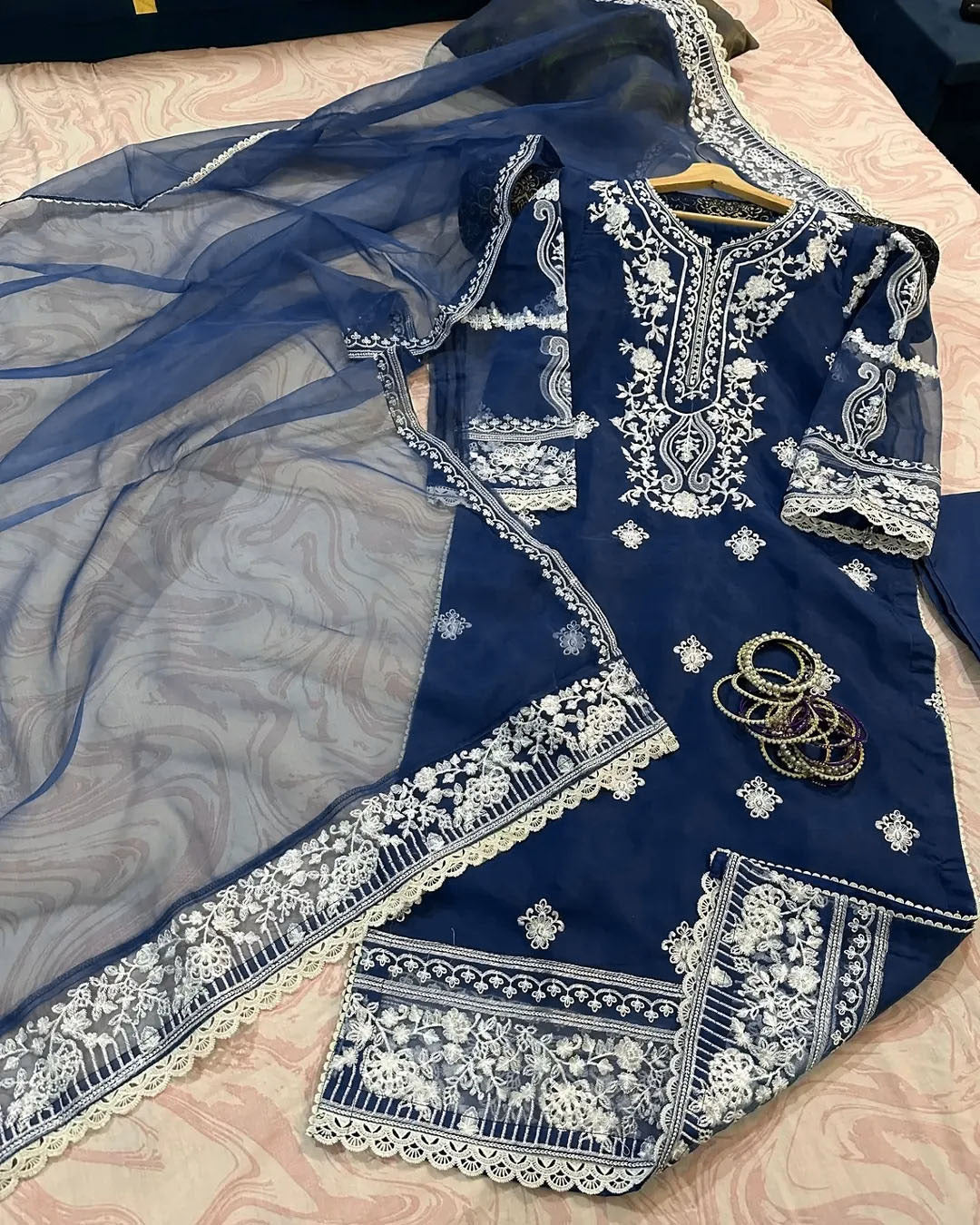 EID 2026 ARRIVAL – Zhilaksha Pk (3-Piece Embroidered Organza Suit)