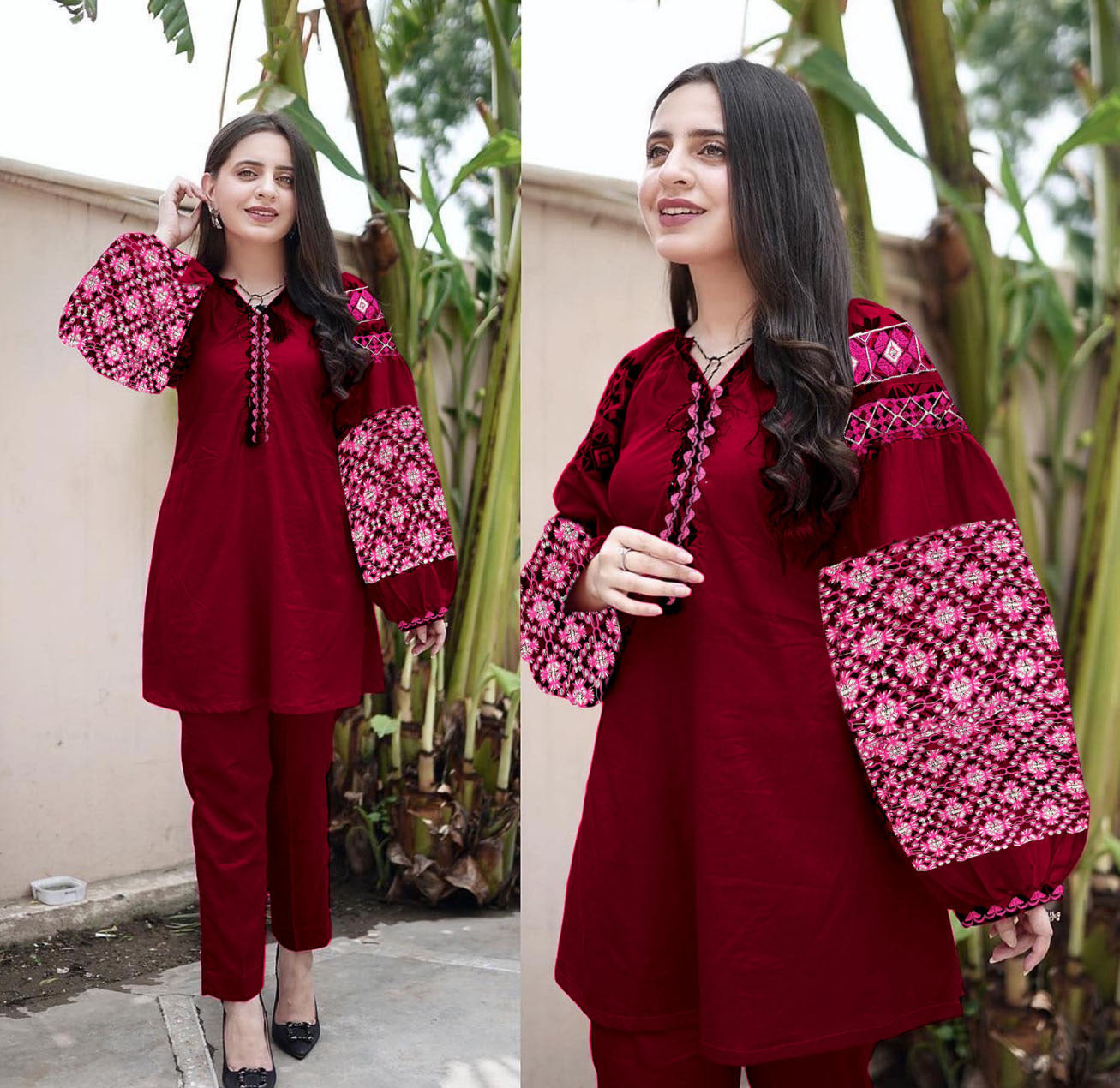 Heavy Sleeves Embroidery 2pcs Suit 🌟✨