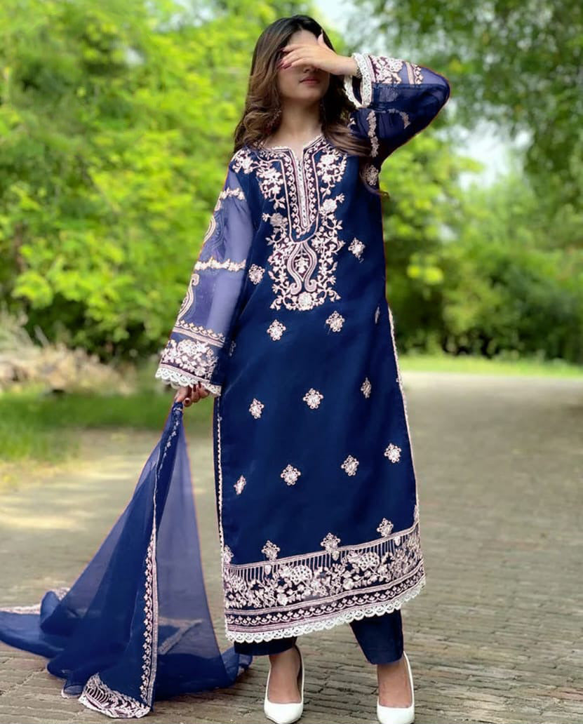EID 2026 ARRIVAL – Zhilaksha Pk (3-Piece Embroidered Organza Suit)