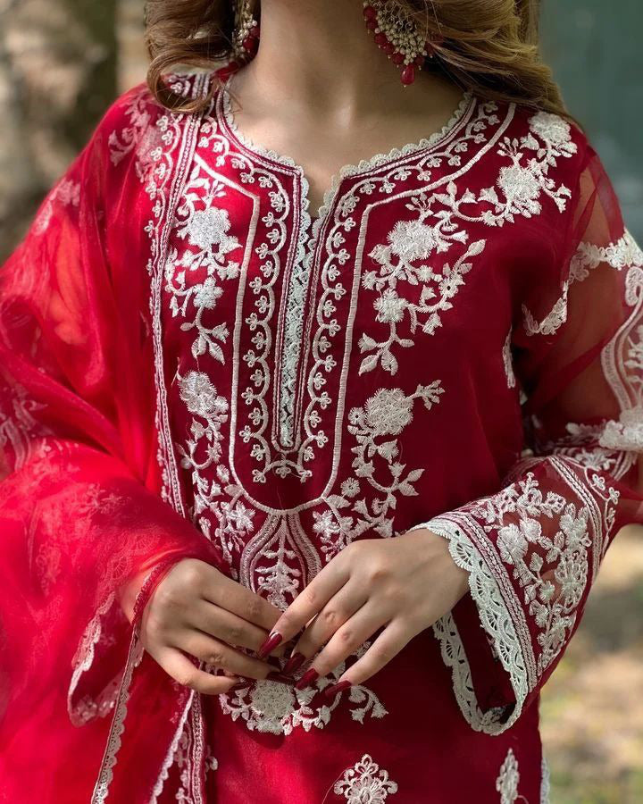 EID 2026 ARRIVAL – Zhilaksha Pk (3-Piece Embroidered Organza Suit)