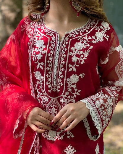 EID 2026 ARRIVAL – Zhilaksha Pk (3-Piece Embroidered Organza Suit)