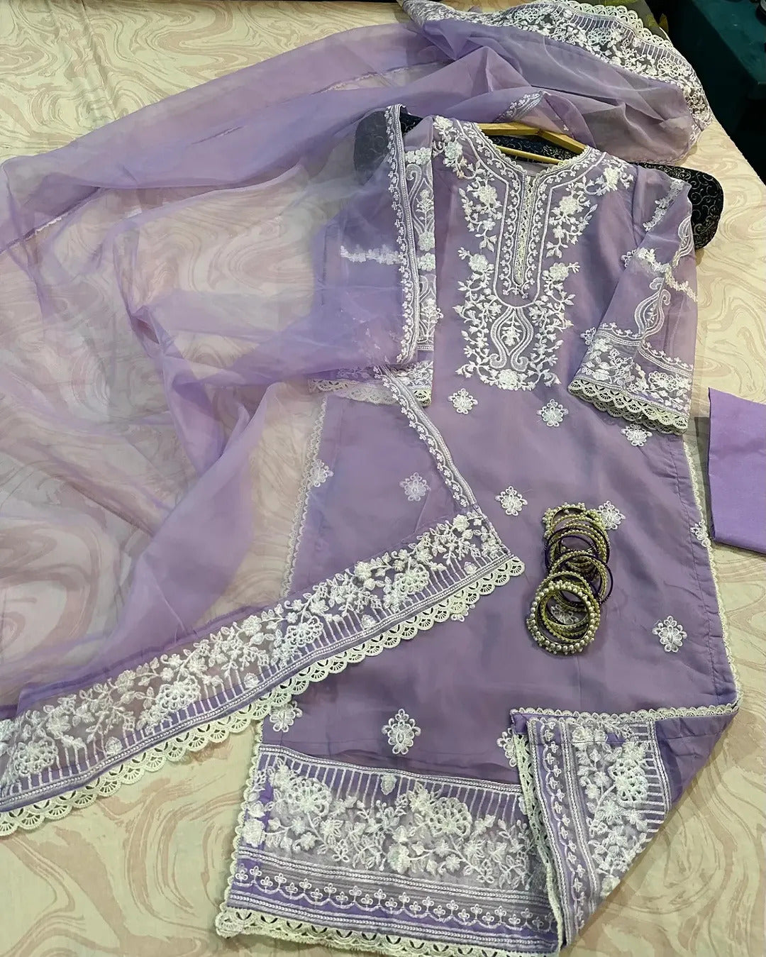 EID 2026 ARRIVAL – Zhilaksha Pk (3-Piece Embroidered Organza Suit)