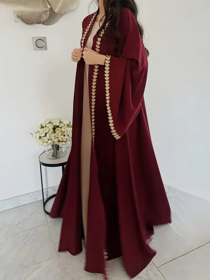Dil-E-Noor Heart Zarri Embroidered Georgette Abaya