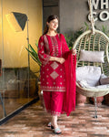 Luxurious 3PCs Bareeza Cotton Suit with Heavy Sequence Embroidery