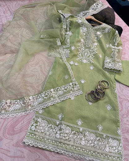 EID 2026 ARRIVAL – Zhilaksha Pk (3-Piece Embroidered Organza Suit)