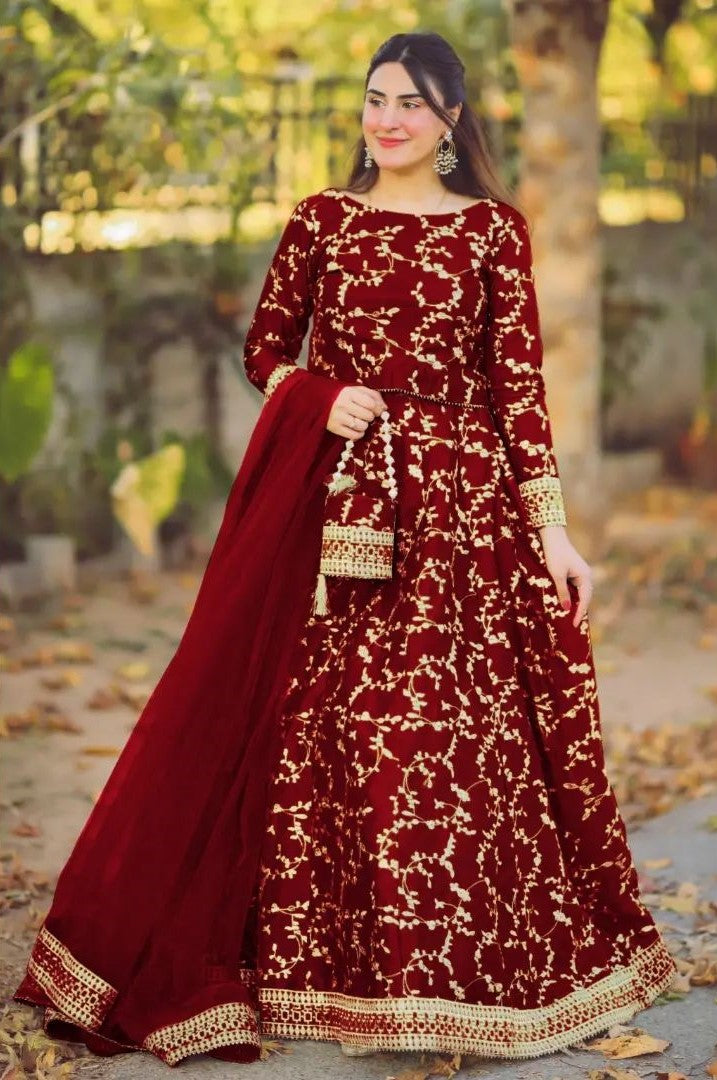 4 Piece Embroidered Maxi