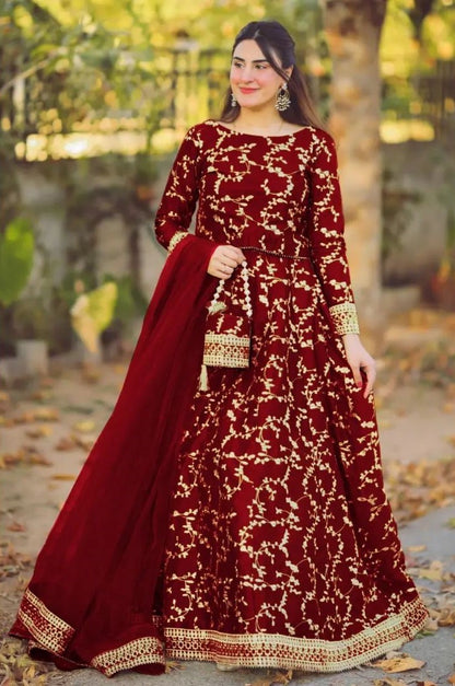 4 Piece Embroidered Maxi