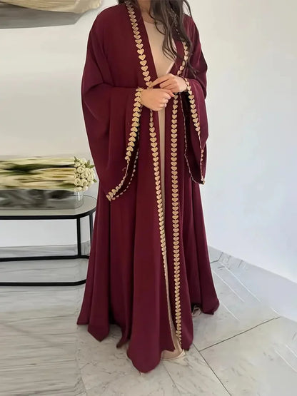 Dil-E-Noor Heart Zarri Embroidered Georgette Abaya - Premium China Georgette
