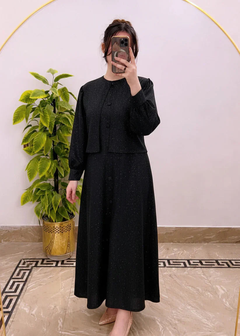 Starlight Moonlight Glitter Maxi & Jacket Set Premium Evening Wear