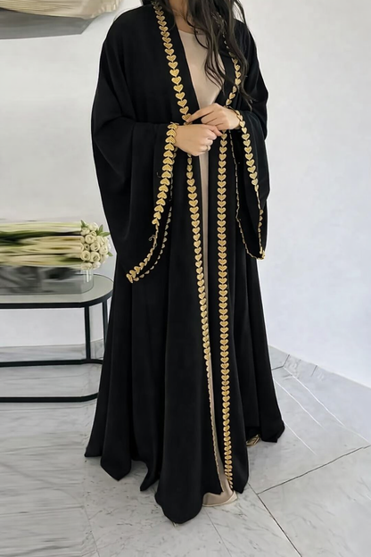 Dil-E-Noor Heart Zarri Embroidered Georgette Abaya - Premium China Georgette