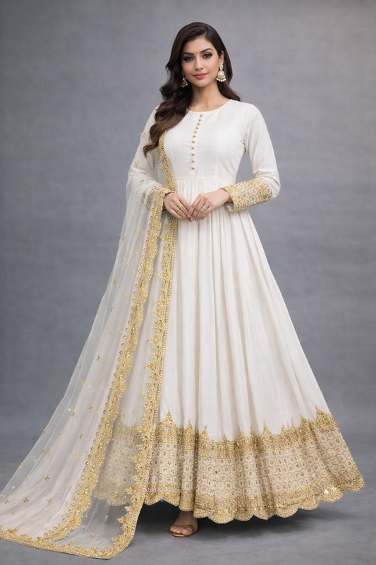 Midnight Star Chiffon 3Piece Suite Heavily Embroidered Sitara Work