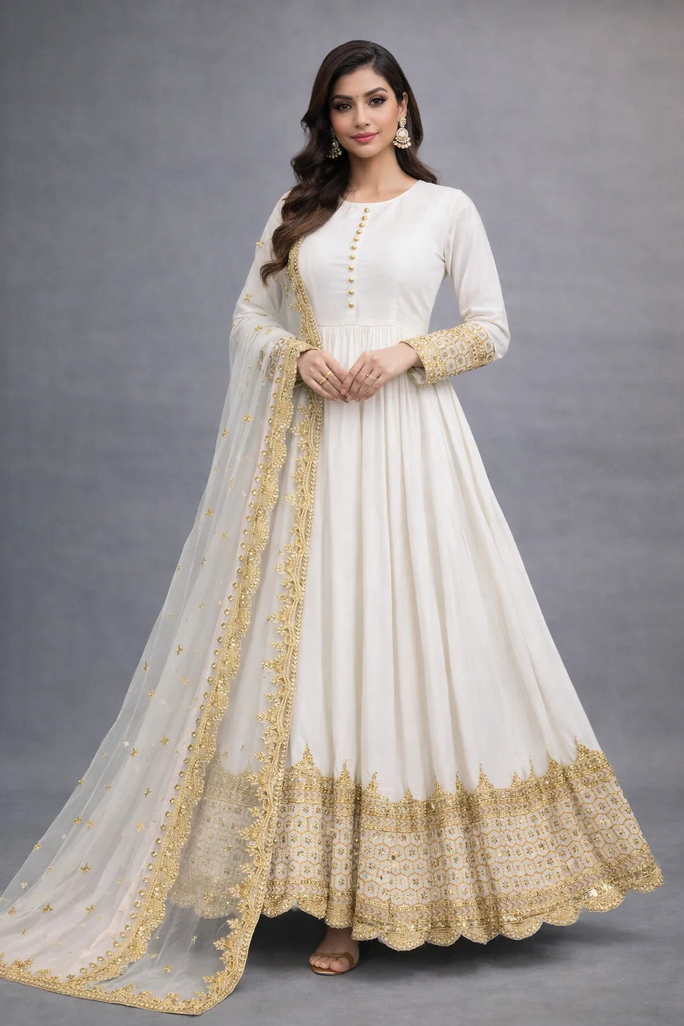 Midnight Star Chiffon 3Piece Suite Heavily Embroidered Sitara Work