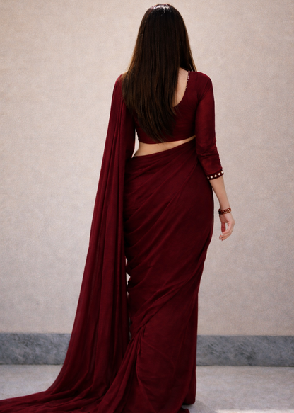 Timeless Chiffon Mirror Embellished Saree