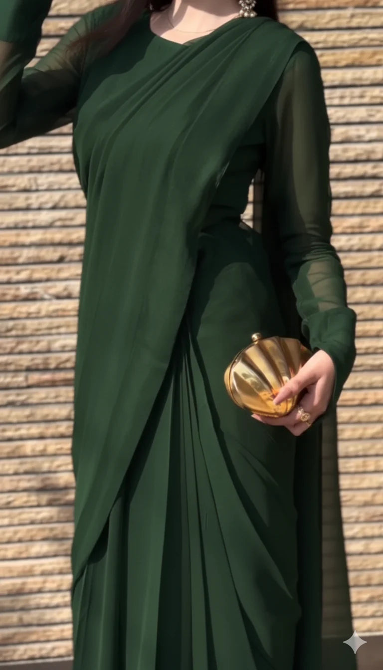 Noor-e-Chiffon Saree Stitched