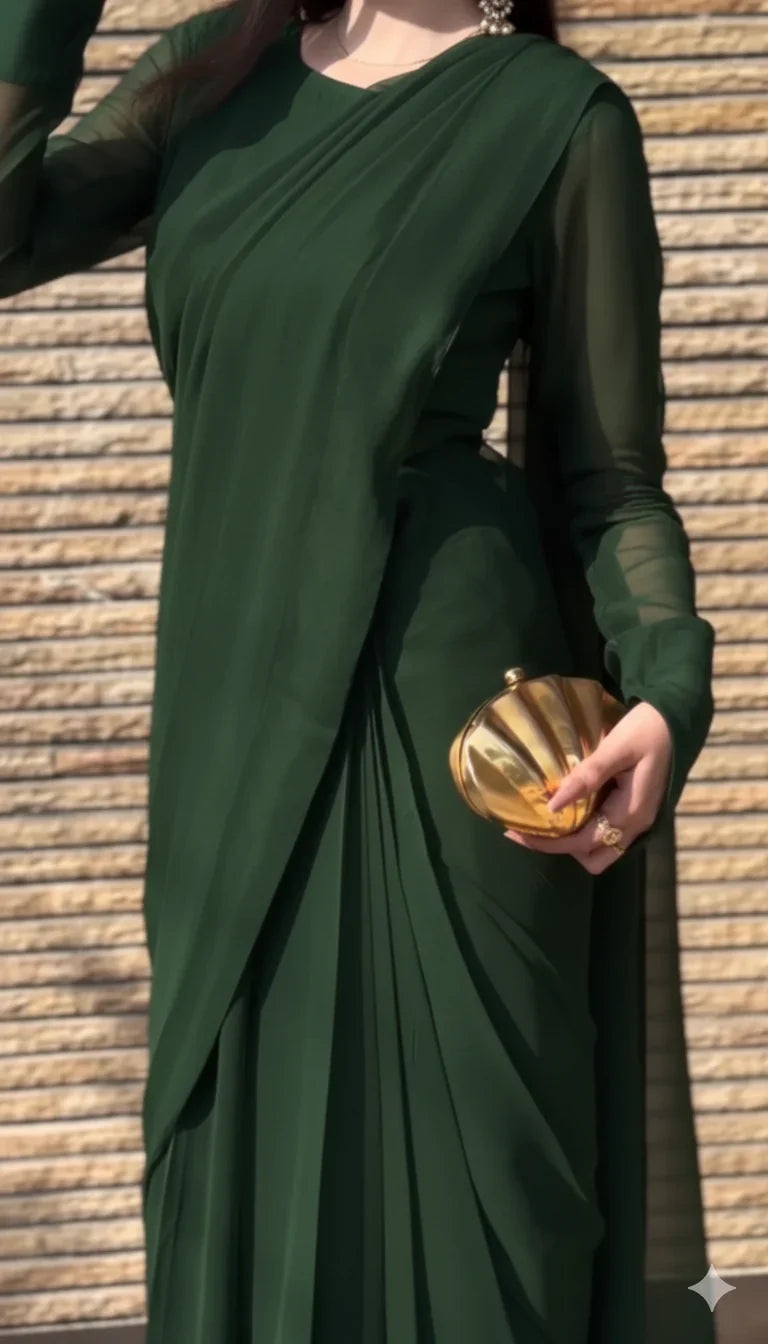 Noor-e-Chiffon Saree Stitched