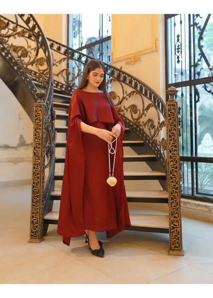 Shamoze Silk Cape Shawl & Dress Two Piece Set