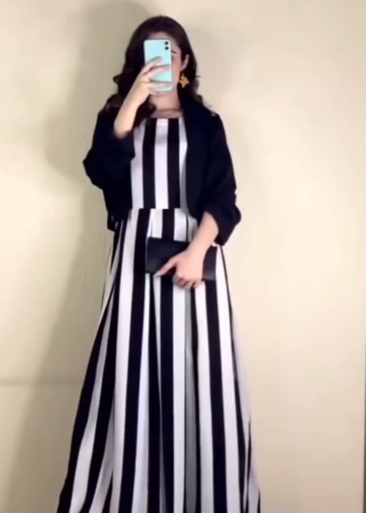 Savanna Chic Zebra Print Frock & Soft Cotton Coati 2Piece Set