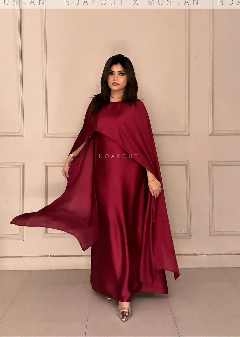 Cape Shawl & Dress Two Piece Set