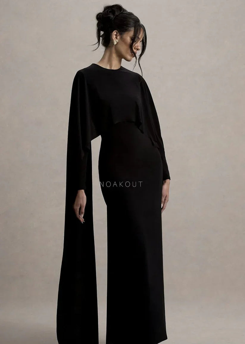 Cape Shawl & Dress Two Piece Set