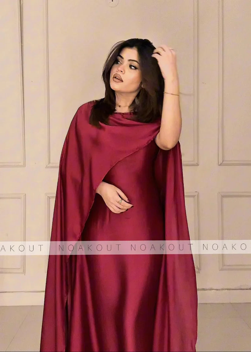 Cape Shawl & Dress Two Piece Set
