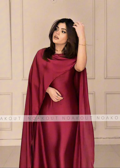Cape Shawl & Dress Two Piece Set