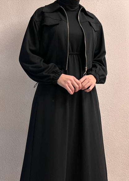 Urban Utility Fleece Two-Piece Dress & Zip Jacket Set