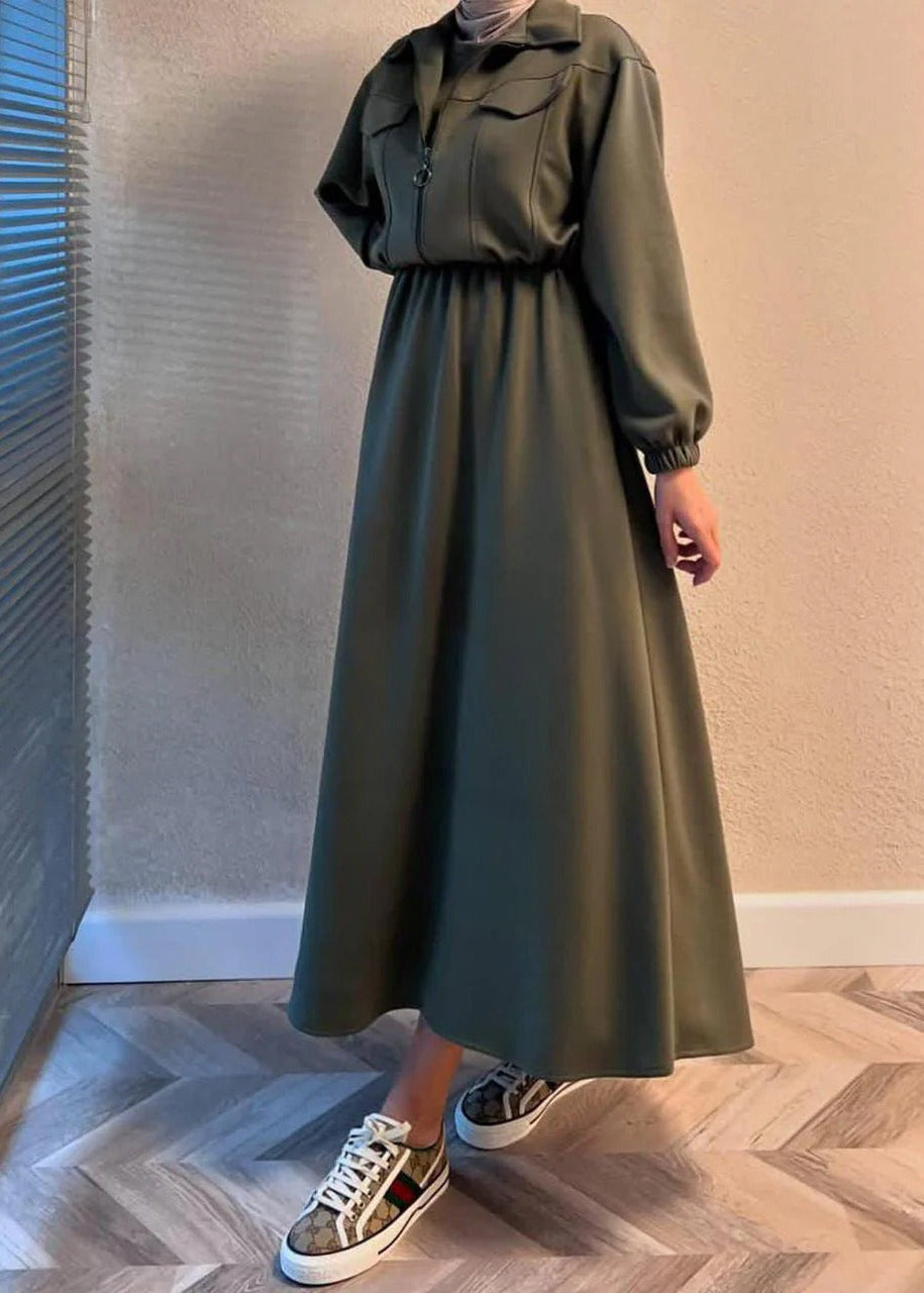 Urban Utility Fleece Two-Piece Dress & Zip Jacket Set