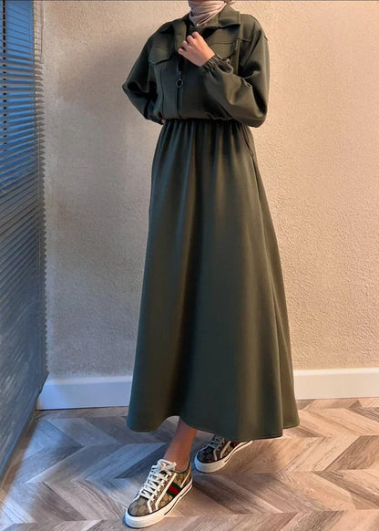 Urban Utility Fleece Two-Piece Dress & Zip Jacket Set