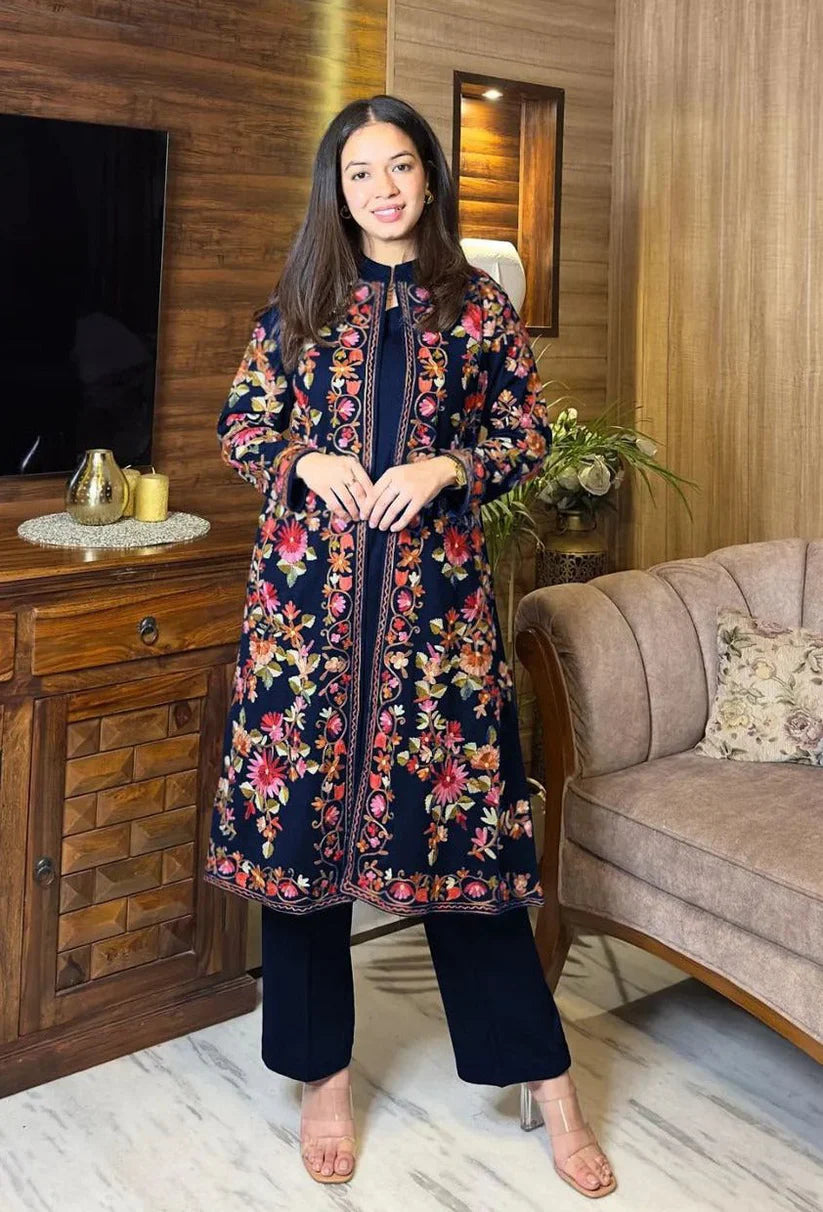 Heirloom Bloom Embroidered Coat 3Piece Set