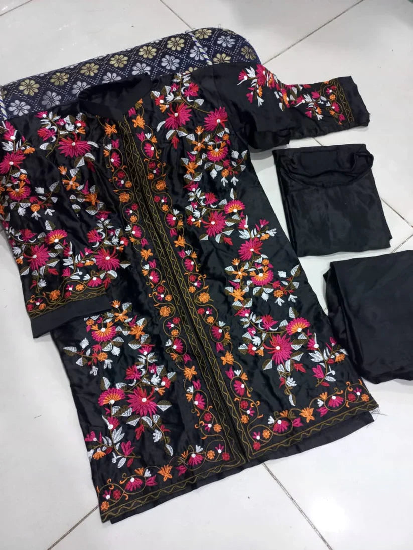 Heirloom Bloom Embroidered Coat 3Piece Set