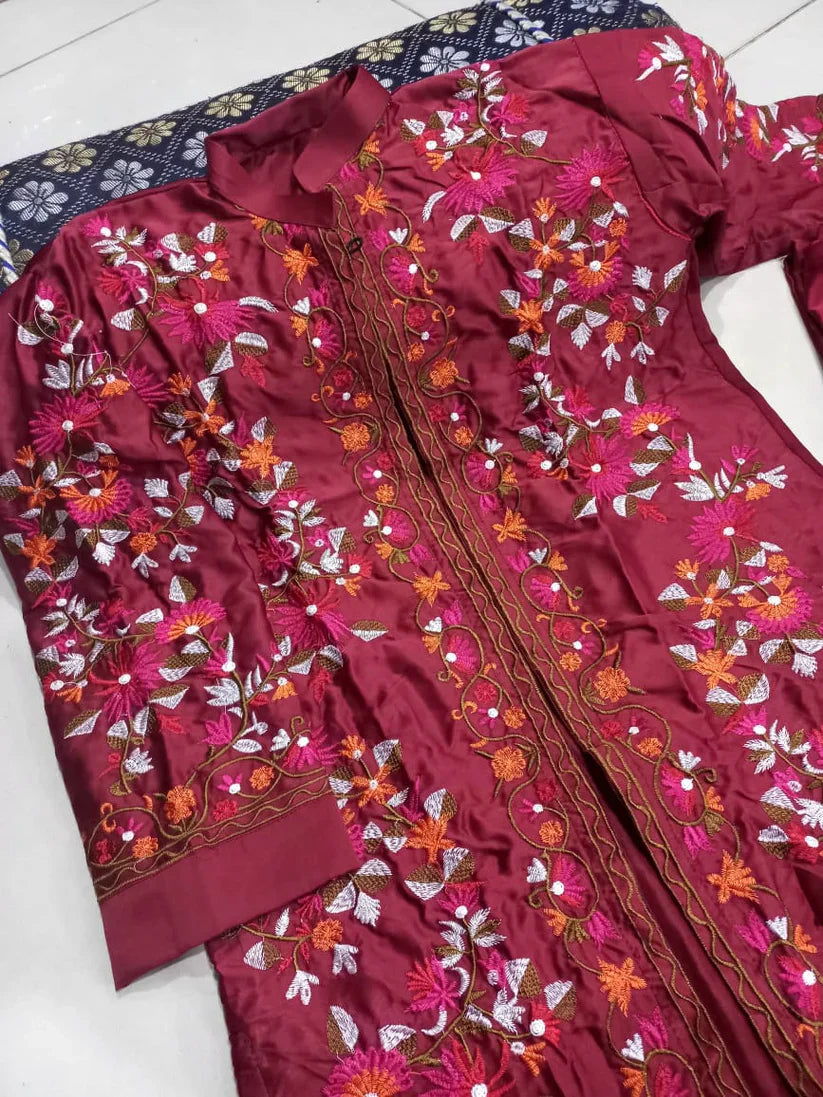 Heirloom Bloom Embroidered Coat 3Piece Set