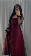 Midnight Allure – 2-Piece Sheer Elegance Set (Stitched)