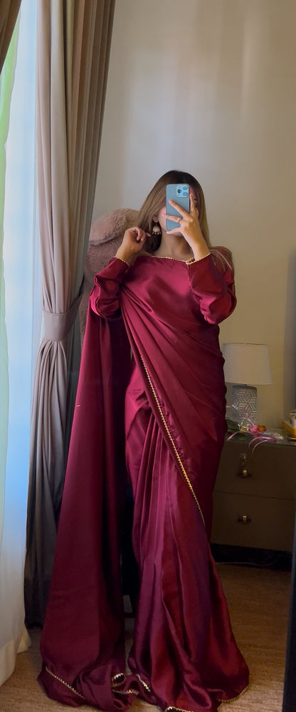 Shama-e-Husn Shamose Silk Saree Stitched