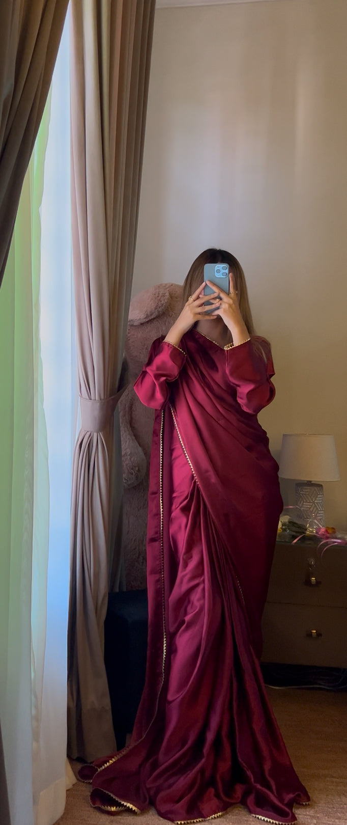 Shama-e-Husn Shamose Silk Saree Stitched