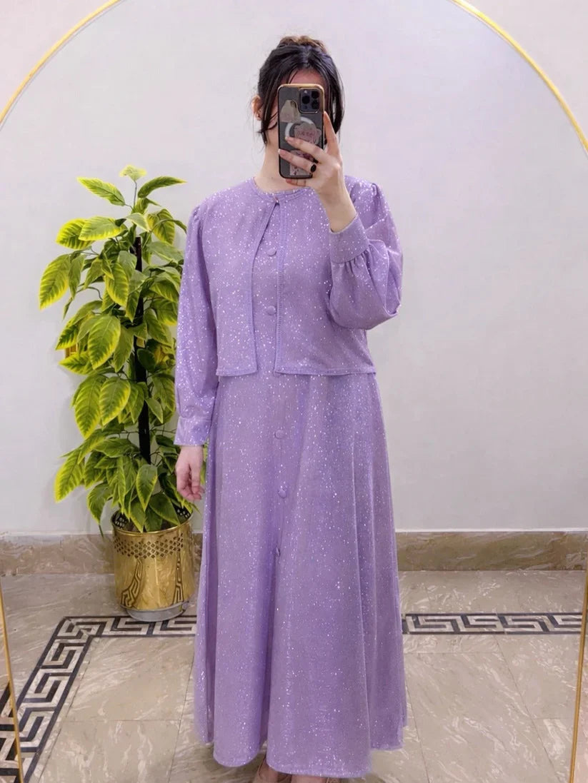 Starlight Moonlight Glitter Maxi & Jacket Set Premium Evening Wear