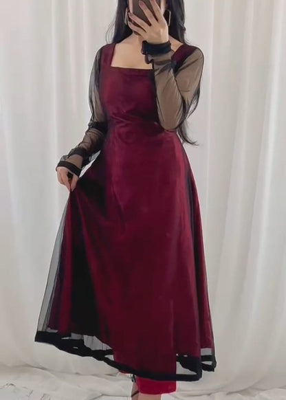 Midnight Allure 2-Piece Net and Silk Suit