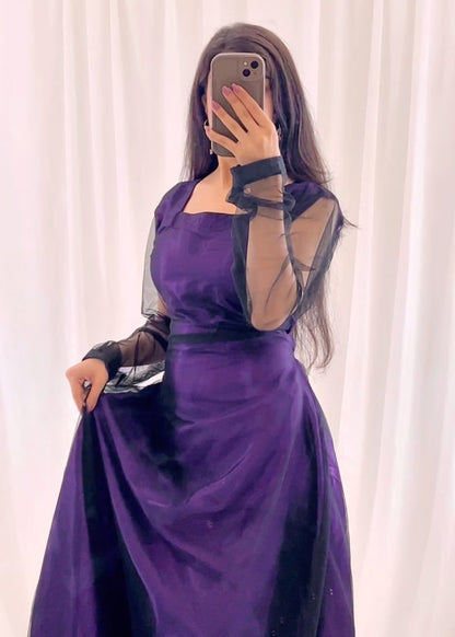 Midnight Allure 2-Piece Net and Silk Suit