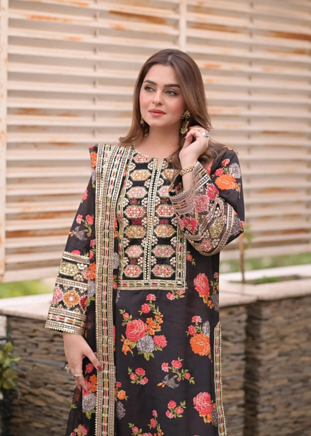 Aneela's Printed 3 Piece Suit Premium