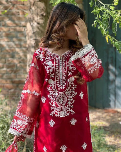 EID 2026 ARRIVAL – Zhilaksha Pk (3-Piece Embroidered Organza Suit)