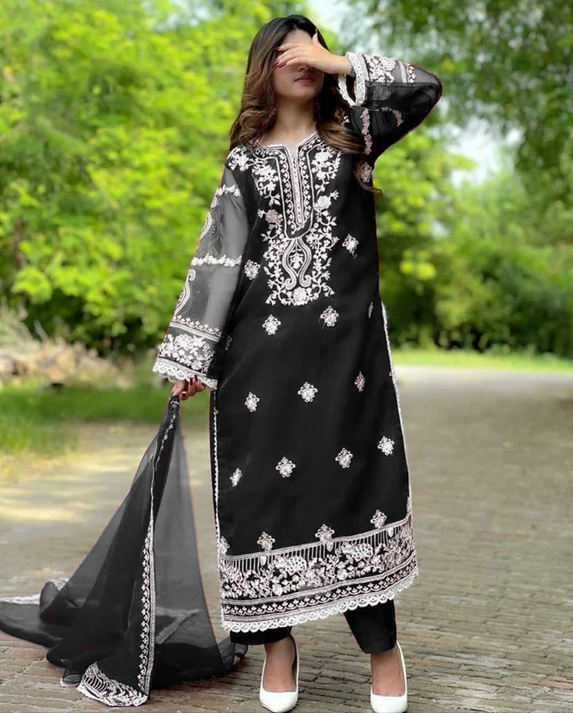 EID 2026 ARRIVAL – Zhilaksha Pk (3-Piece Embroidered Organza Suit)
