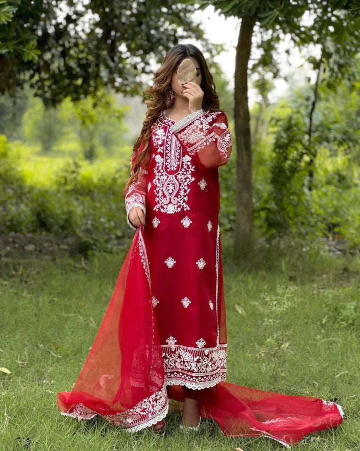 EID 2026 ARRIVAL – Zhilaksha Pk (3-Piece Embroidered Organza Suit)