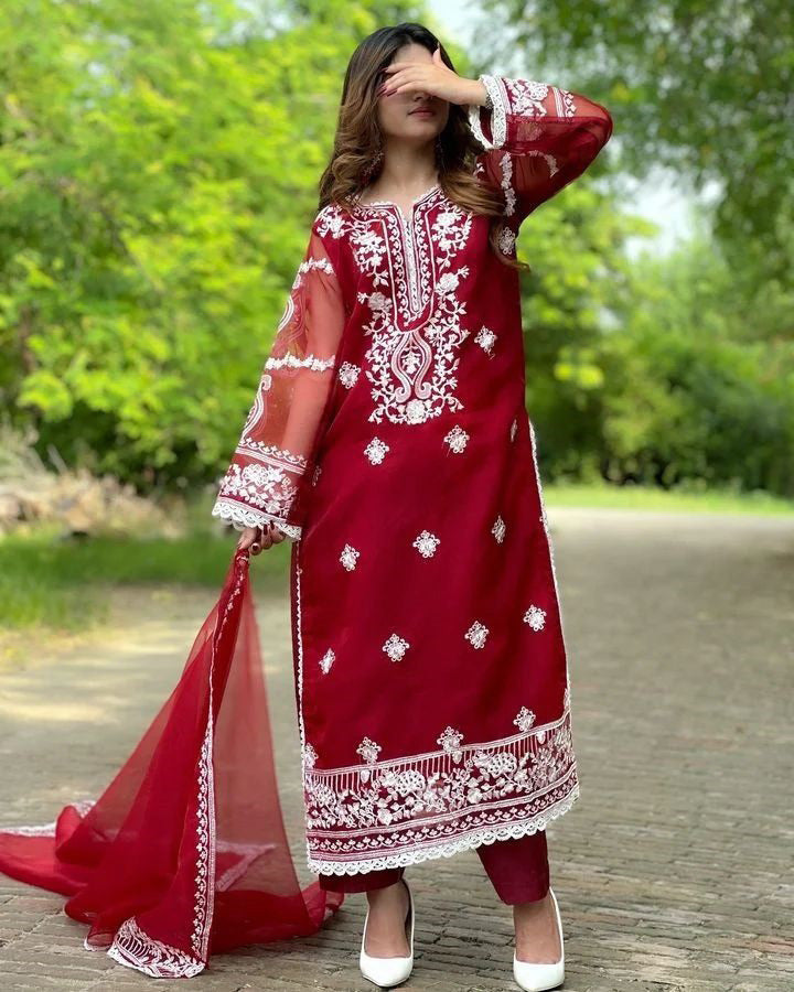 EID 2026 ARRIVAL – Zhilaksha Pk (3-Piece Embroidered Organza Suit)