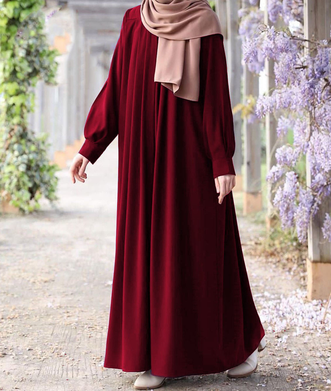 ront Zip &amp; Side Pocket Abaya with Adjustable Belt