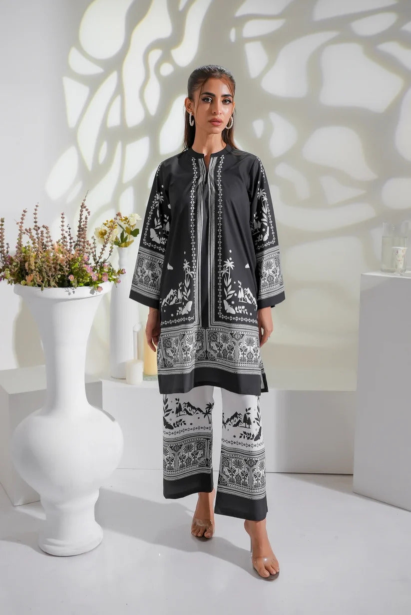 Digital Printed Co-Ord Set – 2PCs (Shirt & Flapper)